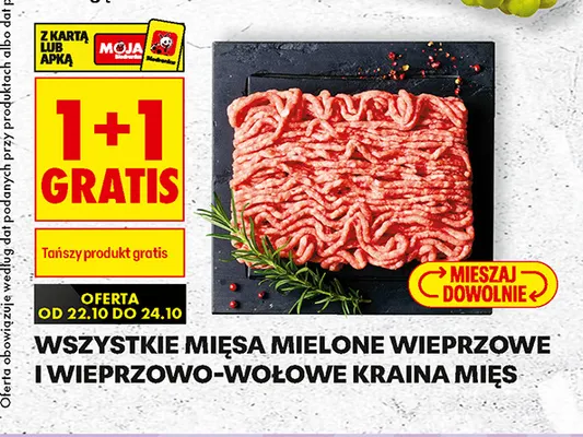 Mięsa mielone wieprzowe i wieprzowo-wołowe Kraina Mięs promocja w Biedronka