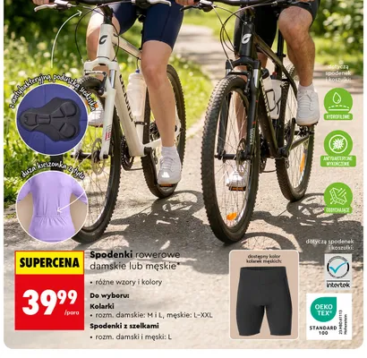 Spodenki rowerowe z szelkami męskie GO ACTIVE promocja w Biedronka