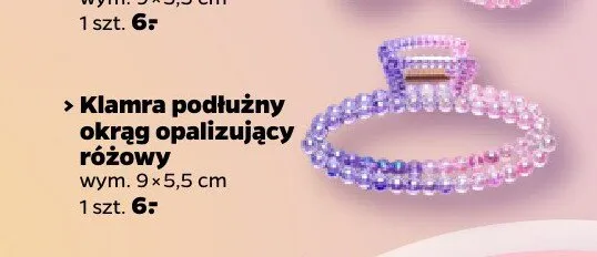 Klamra do włosów podłużny okrąg opalizujący różowy promocja w Netto