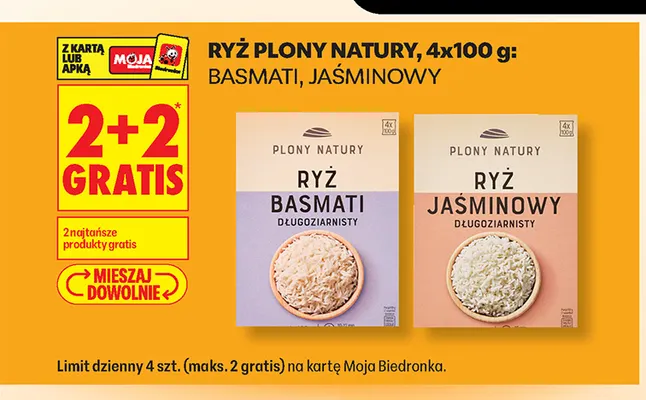 Ryż basmati Plony Natury 4-pak promocja w Biedronka