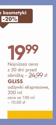 Odżywka ekspresowa Schwarzkopf Gliss promocja w Super-Pharm