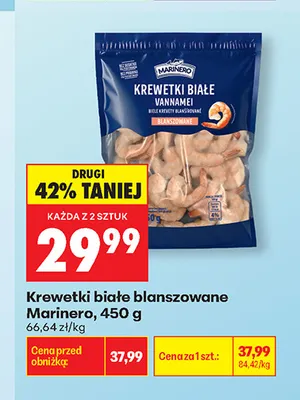 Krewetki białe blanszowane Marinero promocja w Biedronka