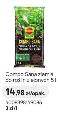 Ziemia Compo Sana do roślin zielonych promocja w Castorama