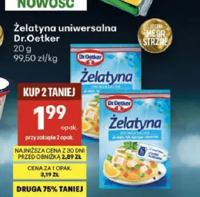 Żelatyna uniwersalna Dr. Oetker promocja w Delikatesy Centrum