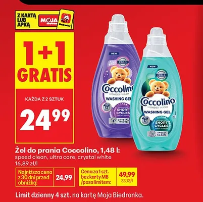 Żel do prania Coccolino speed clean promocja w Biedronka