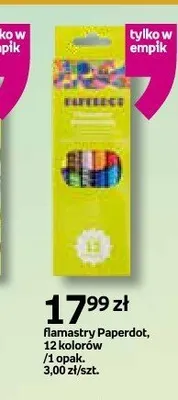 Flamastry Paperdot 12 kolorów promocja w Empik