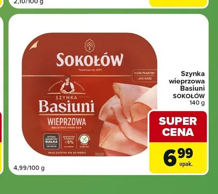 Szynka wieprzowa Basiuni Sokołów promocja w Carrefour Express