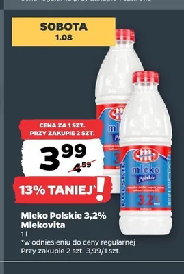 Mleko Polskie 3,2% Mlekovita promocja w Netto