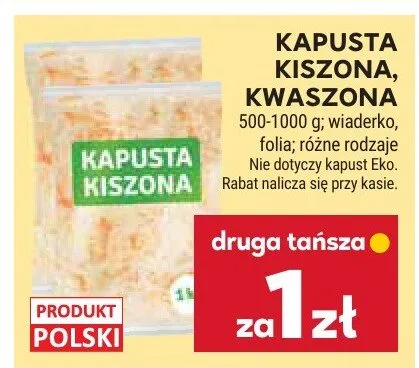 Kapusta kiszona, kwaszona promocja w Stokrotka
