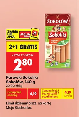 Parówki Sokoliki Sokołów promocja w Biedronka