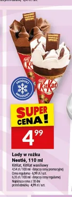 Lody w rożku Nestlé KitKat waniliowy promocja w Twój Market