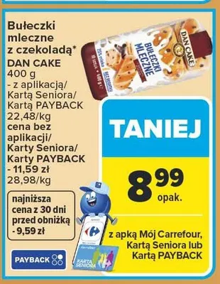 Bułeczki mleczne z czekoladą Dan Cake promocja w Carrefour