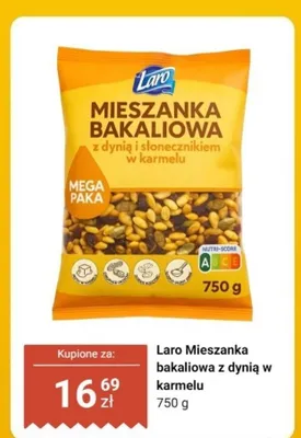 Mieszanka bakaliowa z dynią i słonecznikiem w karmelu Laro promocja w Dino