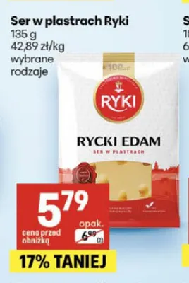 Ser w plastrach Rycki Edam Ryki promocja w Delikatesy Centrum