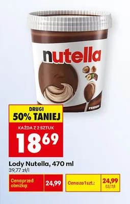Lody Nutella promocja w Biedronka