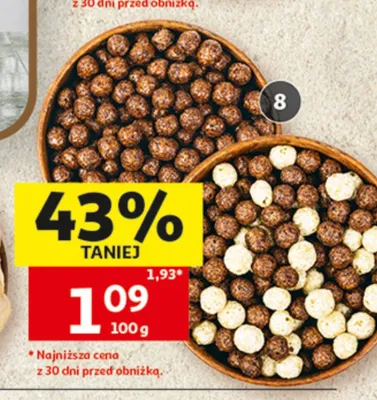 Płatki śniadaniowe kulki o smaku czekoladowym promocja w Auchan