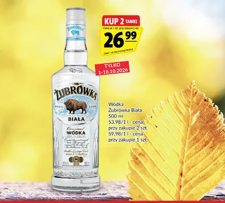 Wódka Żubrówka Biała promocja w Prim Market
