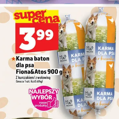 Karma baton dla psa z wołowiną Fiona&Atos promocja w TOPAZ