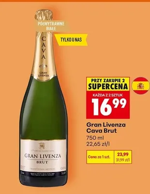 Wino musujące Gran Livenza Cava Brut promocja w Biedronka