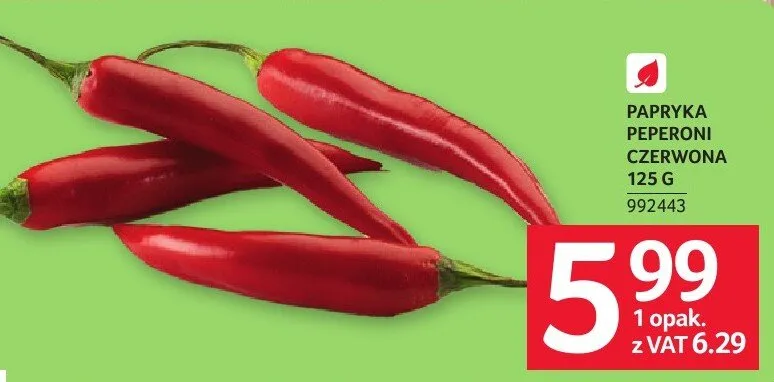 Papryka peperoni czerwona 125 g promocja w Selgros