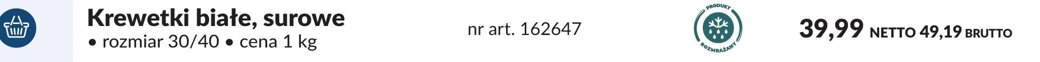 Krewetki białe, surowe promocja w Makro