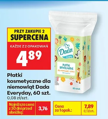 Płatki kosmetyczne dla niemowląt Everyday promocja w Biedronka