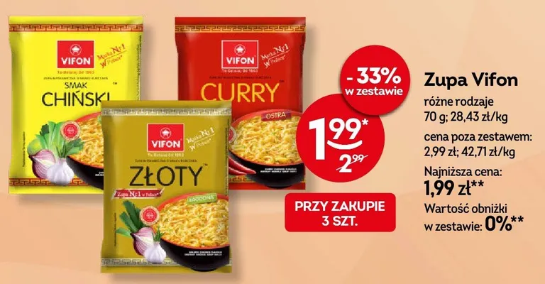 Zupa błyskawiczna Vifon Curry promocja w Żabka