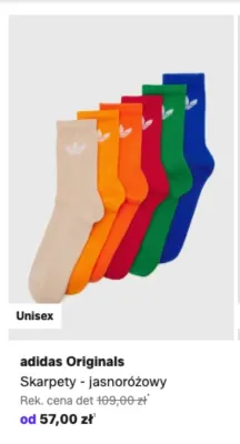 Skarpety Adidas Originals jasnoróżowe promocja w Lounge by Zalando