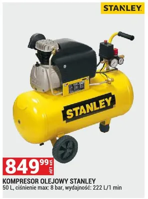 Kompresor olejowy Stanley 50l promocja w Merkury Market