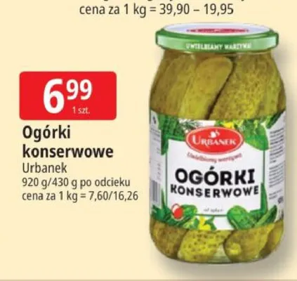 Ogórki konserwowe Urbanek promocja w Leclerc