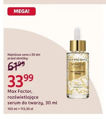 Rozświetlające serum do twarzy Max Factor promocja w Rossmann