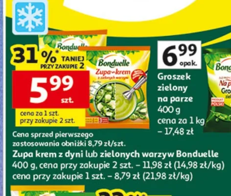 Groszek zielony na parze promocja w Auchan