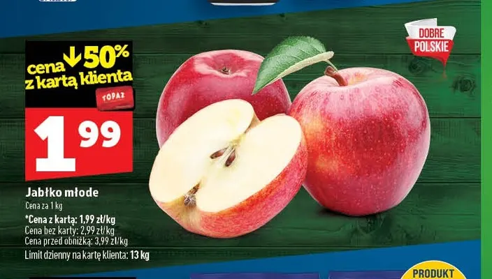 Jabłka młode promocja w TOPAZ