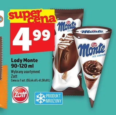 Lody na patyku Monte Zott promocja w TOPAZ