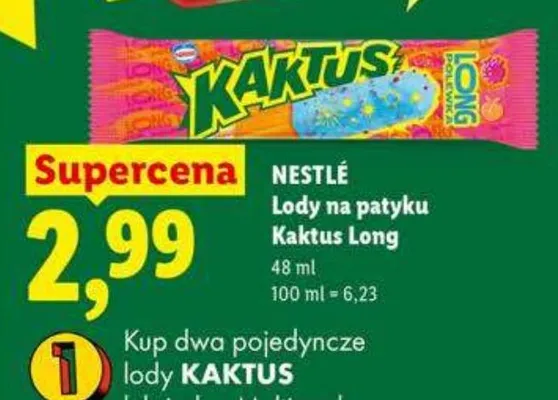 Lody na patyku Nestlé Kaktus Long promocja w Lidl