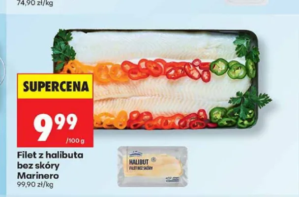 Filet z halibuta bez skóry Marinero promocja w Biedronka