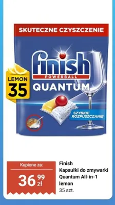 Kapsułki do zmywarki Finish Quantum All-in-1 Lemon promocja w Biedronka