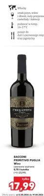 Wino czerwone wytrawne Bacconi Primitivo Puglia promocja w Kaufland