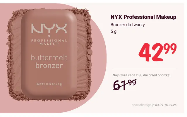Bronzer do twarzy NYX Professional Makeup promocja w Rossmann