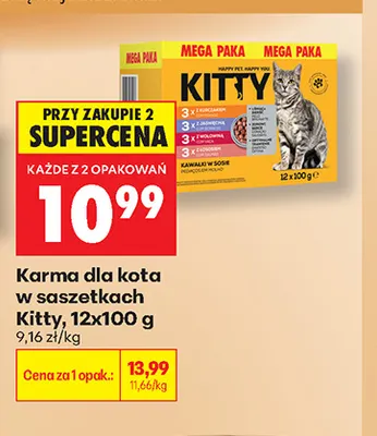 Karma dla kota w saszetkach Kitty 12-pak promocja w Biedronka