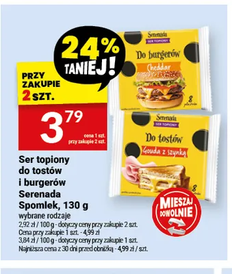 Ser topiony do tostów i burgerów Serenada promocja w Twój Market