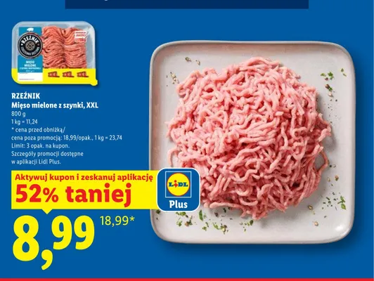 Mięso mielone z szynki XXL Rzeźnik promocja w Lidl