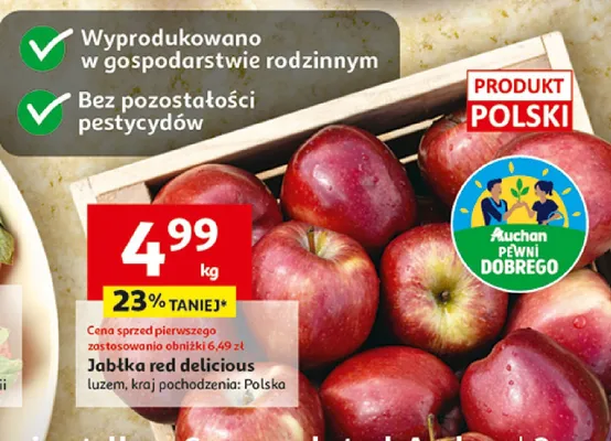 Jabłka red delicious promocja w Auchan