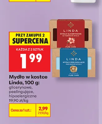 Mydło w kostce Linda peelingujące promocja w Biedronka