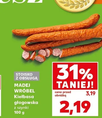 Kiełbasa głogowska z szynki Madej Wróbel promocja w Kaufland
