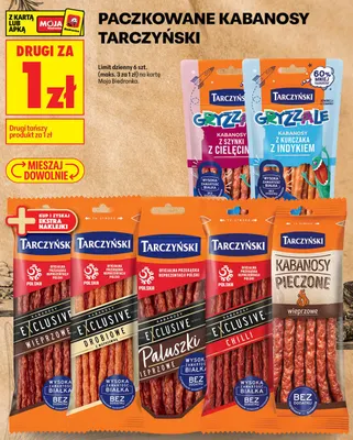 Kabanosy Exclusive paluszki wieprzowe Tarczyński promocja w Biedronka