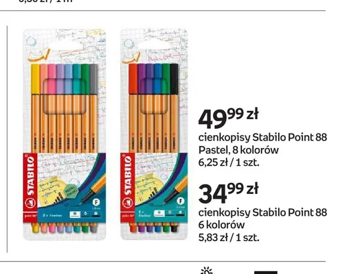 Cienkopisy Stabilo Point 88 6 kolorów promocja w Empik