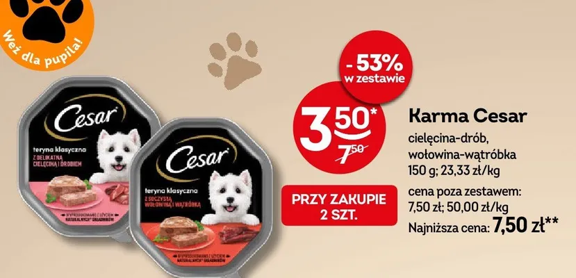 Karma cielęcina-drób, wołowina-wątróbka promocja w Żabka