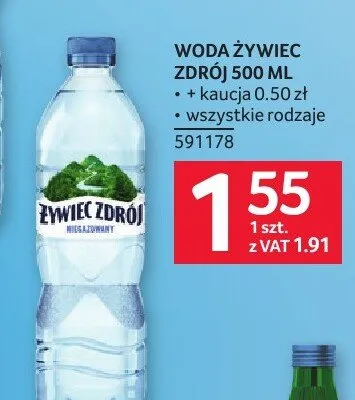 Woda źródlana Żywiec Zdrój promocja w Selgros