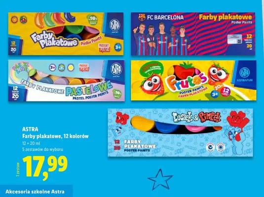 Farby plakatowe Astra Frutos promocja w Lidl
